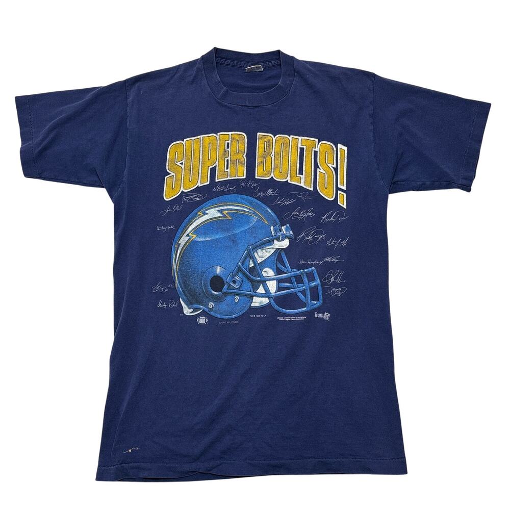 Vintage 90s San Diego Chargers AFC Champions Super Bolts 1995 Large Made in USA
